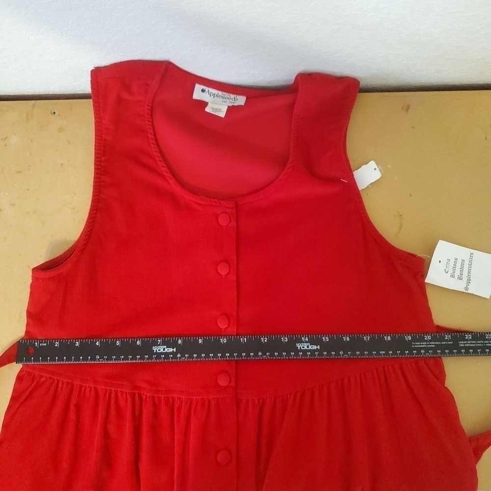 NWT Vntg Appleseeds Cordoroy Cottage Core Dress Size L - Picture 9 of 10
